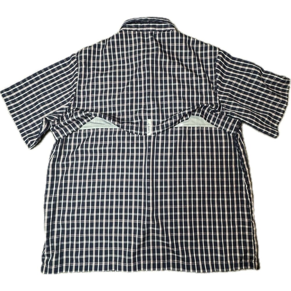 Habit Mens XL Solar UV Protection Short Sleeve Fishing Shirt Vented Outdoor - Picture 3 of 12